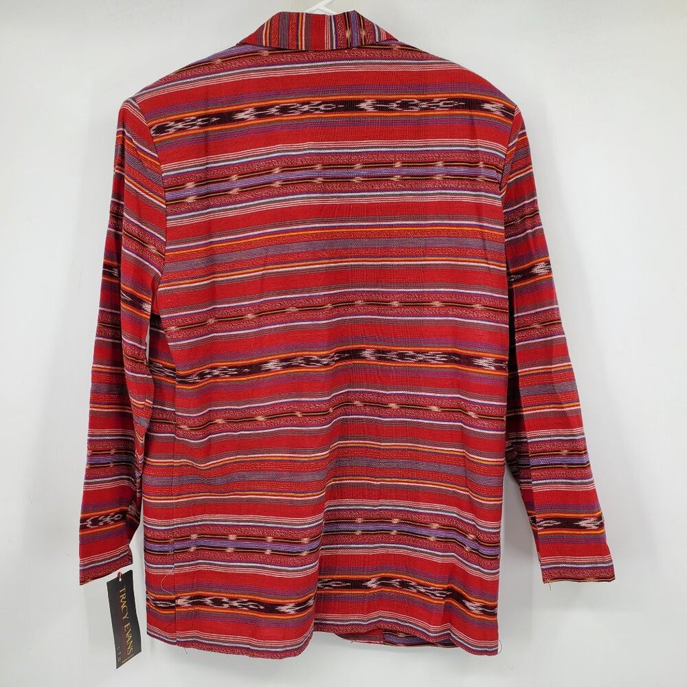 Tracy Evans Red Striped Southwestern Blazer - Picture 2 of 9